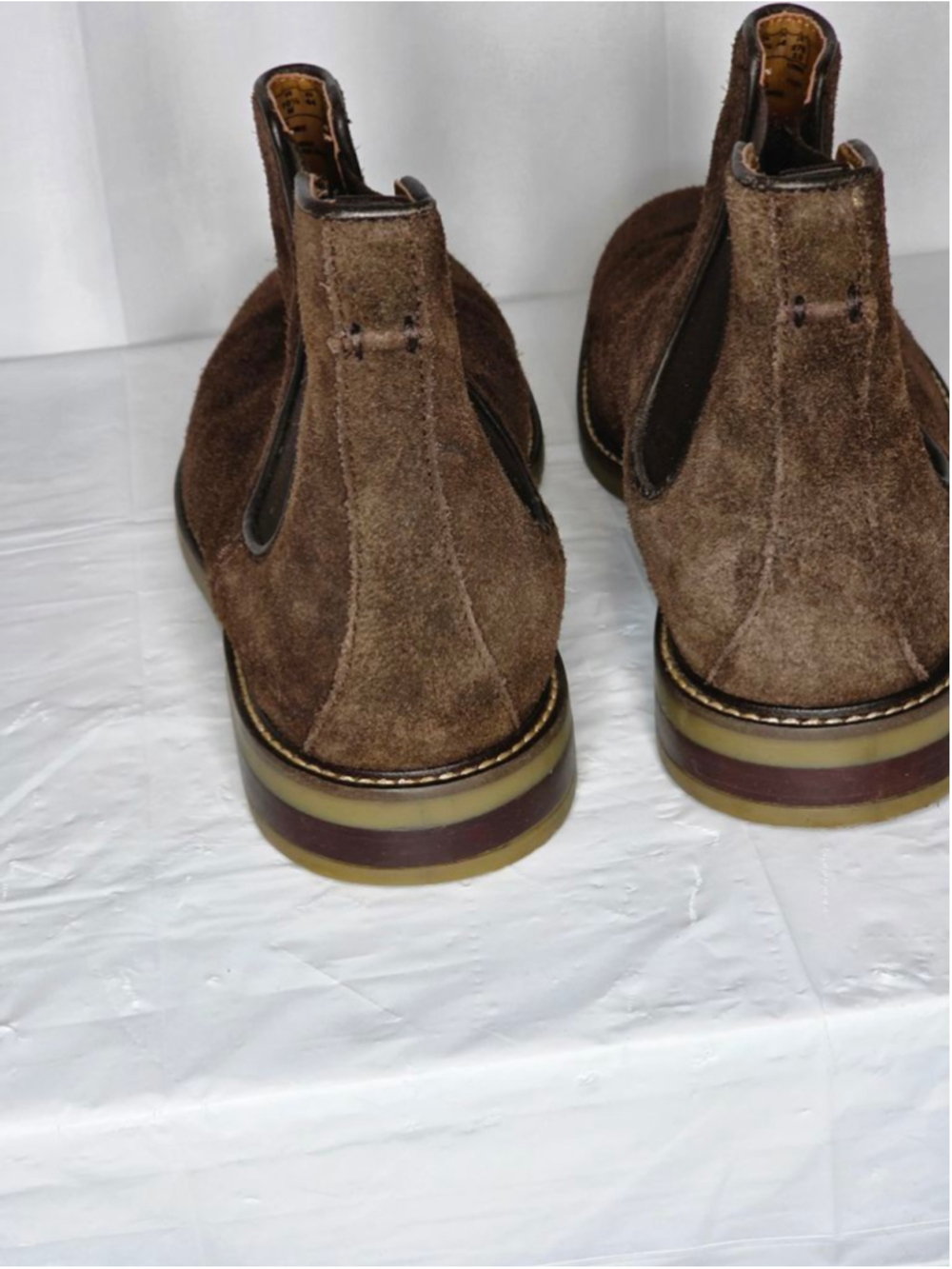 Clarks Brown Suede Chelsea Boots Men's Size 10.5 - Picture 5 of 8